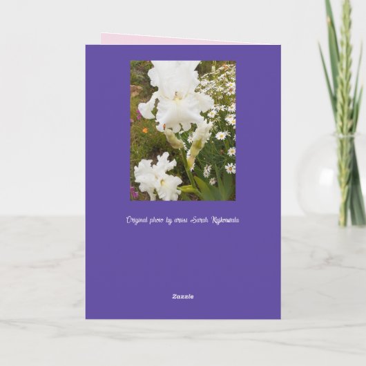 Witte Bloemen Bloemen Iris Irissen Moederdag Kaart (Achterkant)