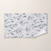 Witte bloemen bloemennaadloos patroon bad handdoek (Handdoek)