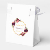 Witte bloemen bordeaux baby shower bedankdoosjes (Achterkant)