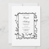 Witte Bloemen Border Bruiloft Kaart (Voorkant)