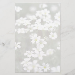 Witte bloemen briefpapier