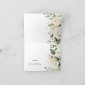 Witte bloemen bruiloft dank je wel kaart (Binnen)