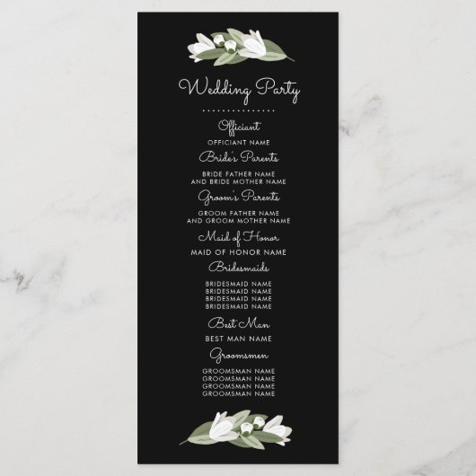 Witte Bloemen bruiloft lente programma (Achterkant)