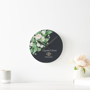 Witte Bloemen Bruiloft Ronde Klok
