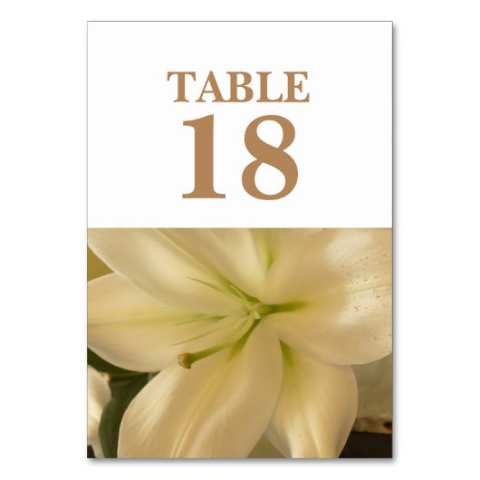 Witte Bloemen Bruiloft Tafel Kaarten (Voorkant)