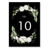 Witte Bloemen Bruiloft tafels Tafelnummer (Achterkant)