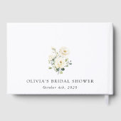 Witte Bloemen, Crème Bloemen, Boho, Bruidsfeest Gastenboek (Achterkant)