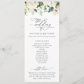 Witte Bloemen, Crème Bloemen, Huwelijksprogramma Programma (Voorkant)