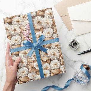 Witte Bloemen Crème Enveloppen Verjaardag Cadeaupapier