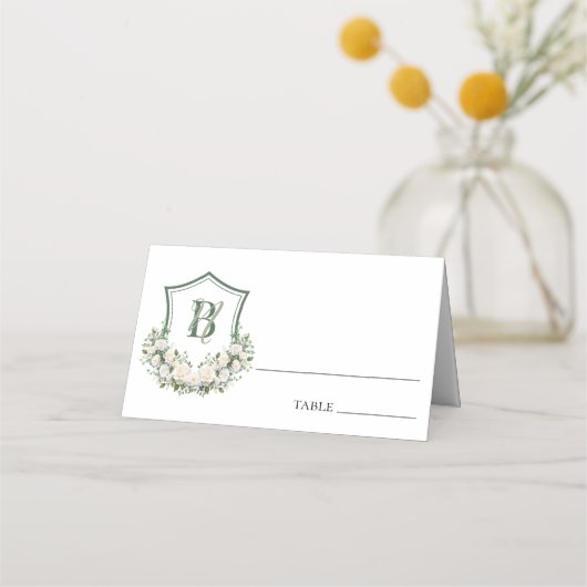 Witte Bloemen Crest Bruiloft (Voorkant)