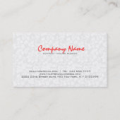 Witte Bloemen Damasks Make-up Haar Nails Visitekaartje (Achterkant)