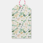 Witte bloemen dank u voor labels cadeaulabel (Achterkant)