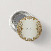 Witte Bloemen Decoratie Gouden Knop Ronde Button 3,2 Cm (Voorkant /achterkant)