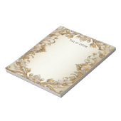 Witte bloemen decoratief gouden Notitieblok (Gedraaid)