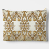 Witte Bloemen Decoratieve Gouden Accessoirezak Etui (Achterkant)