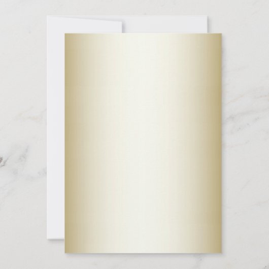 Witte bloemen decoratieve gouden bruiloft uitnodig kaart (Achterkant)