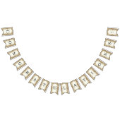 Witte bloemen Decoratieve Gouden Bunting Vlag Vlaggetjes (Alle)