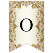 Witte bloemen Decoratieve Gouden Bunting Vlag Vlaggetjes (Tweede vlag)