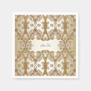 Witte bloemen Decoratieve gouden servetten
