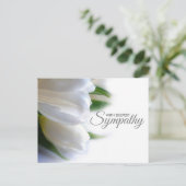 Witte bloemen diepste sympathie briefkaart (Staand voorkant)