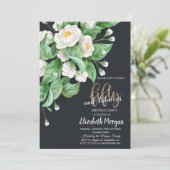 Witte bloemen donker 50ste kaart (Staand voorkant)