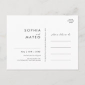 Witte bloemen | Donkergroen Save The Date-ansichtk Uitnodiging Briefkaart (Achterkant)