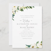 Witte bloemen Elegant Formele Bride Ouders Kaart (Voorkant)