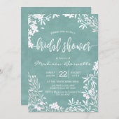 Witte Bloemen elke kleur bruids douche uitnodiging (Voorkant / Achterkant)