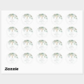 Witte bloemen en groen doopsel Sticker (Vel)