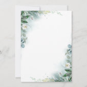 Witte Bloemen en Groen Elegant Verjaardagsfeest Kaart (Achterkant)