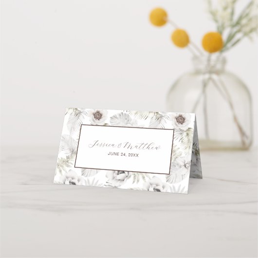 Witte bloemen en veren (Achterkant)