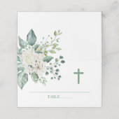 Witte bloemen Eucalyptus Baptisme (Buitenkant ongevouwen)