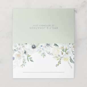 Witte Bloemen Eucalyptus Blad Namen Datum Bruiloft