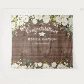 Witte Bloemen Eucalyptus Foto Grad Backdrop Wandkleed (Voorkant (horizontaal))