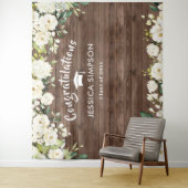 Witte Bloemen Eucalyptus Foto Grad Backdrop Wandkleed (In situ)