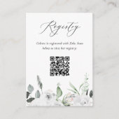 Witte Bloemen & Eucalyptus Registry QR-code Informatiekaartje (Voorkant)