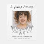 Witte Bloemen Foto Ter Herinnering Fleece Deken (Voorkant)