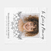 Witte Bloemen Foto Ter Herinnering Fleece Deken (Voorkant (Horizontaal))