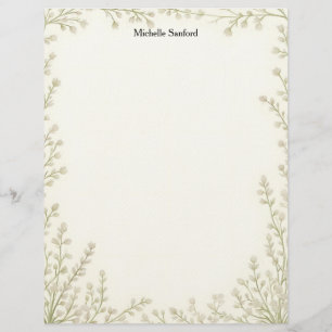Witte Bloemen Frame Briefpapier Briefhoofd