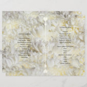 Witte Bloemen Gevouwen Huwelijksprogramma sjabloon (Voorkant / Achterkant)