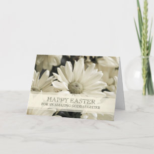 Witte bloemen Godfather Happy Easter Feestdagen Kaart