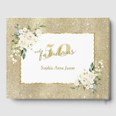 Witte Bloemen Goud 50 en Fantastisch Verjaardagsfe Gastenboek (Achterkant)