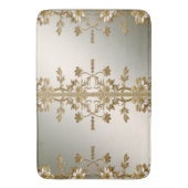 Witte Bloemen Goud Badmat (Voorkant Verticaal)