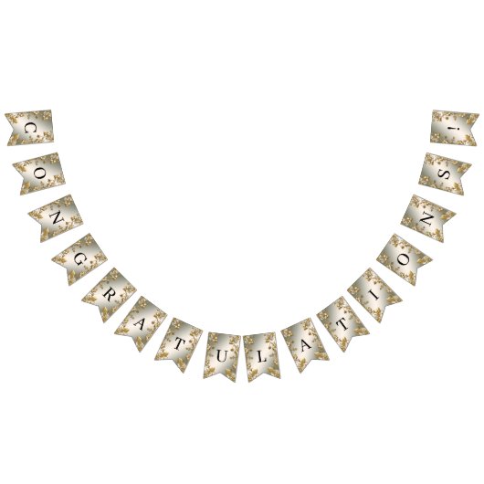 Witte Bloemen Goud  Bunting Flag Vlaggetjes (Alle)