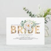 Witte bloemen Goud en groen Chic Vrijgezellenfeest Kaart (Staand voorkant)