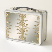 Witte Bloemen Goud  Lunchbox (Achterkant)