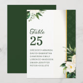 Witte Bloemen Gouden Streep Tafel Nr Kaart (Voorkant / Achterkant)