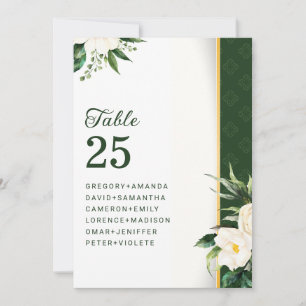 Witte Bloemen Gouden Streep Tafel Nr Kaart