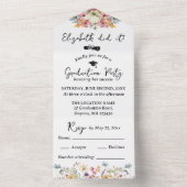 Witte Bloemen Graduation Party Alles in een All In One Uitnodiging (Binnen)