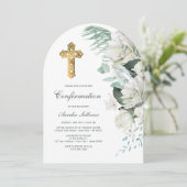 Witte Bloemen Greenery Arch bevestiging Kaart (Staand voorkant)